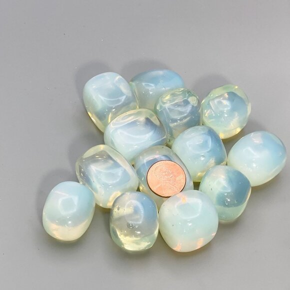 Opalite Pocket Stone, Polished Tumbled Crystal for Spiritual Radiance - Picture 7 of 9